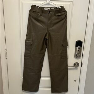 Abercrombie & Fitch Chocolate brown faux leather Cargo Pants